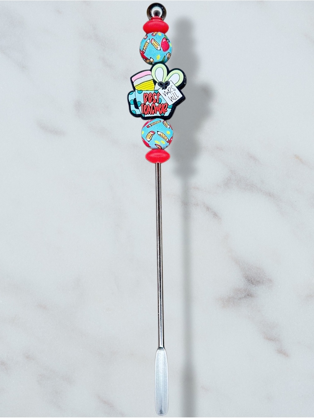 Teacher Appreciation Beaded Drink Stirrer